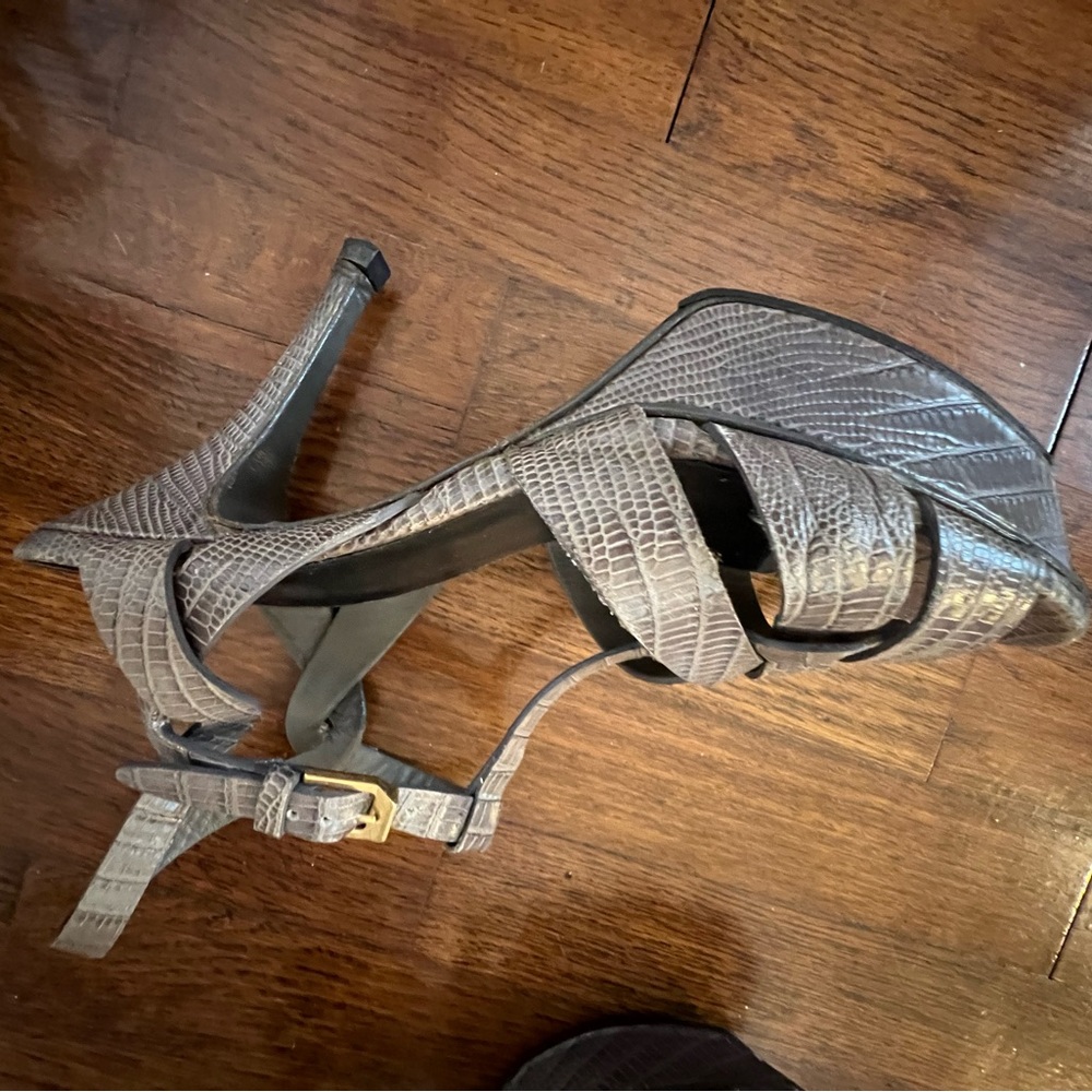 Saint Laurent Woven Snakeskin Grey - Picture 4 of 4